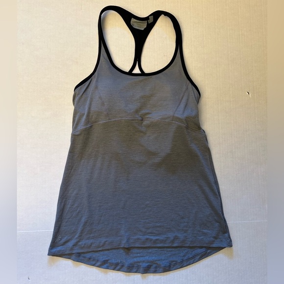 ATHLETA reach & restore grey fitted yoga athletic tank top Sz-XXS. B13 - Picture 6 of 12